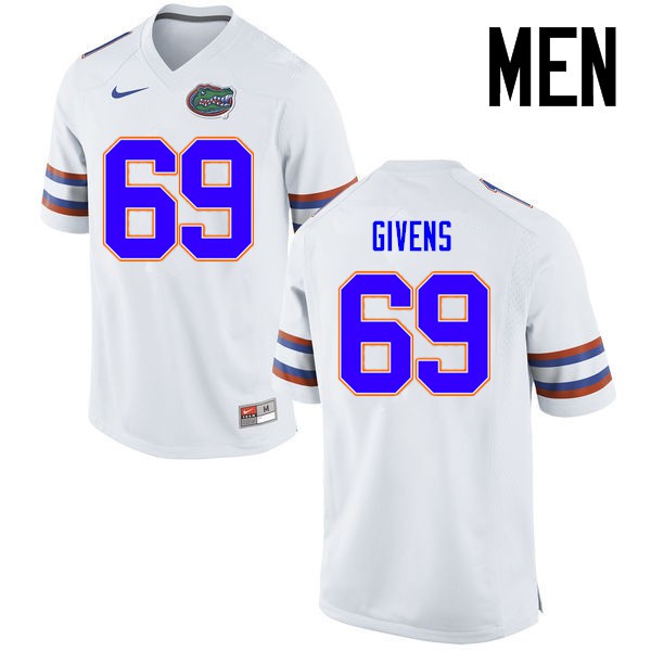 Florida Gators Men #69 Marcus Givens College Football Jerseys White